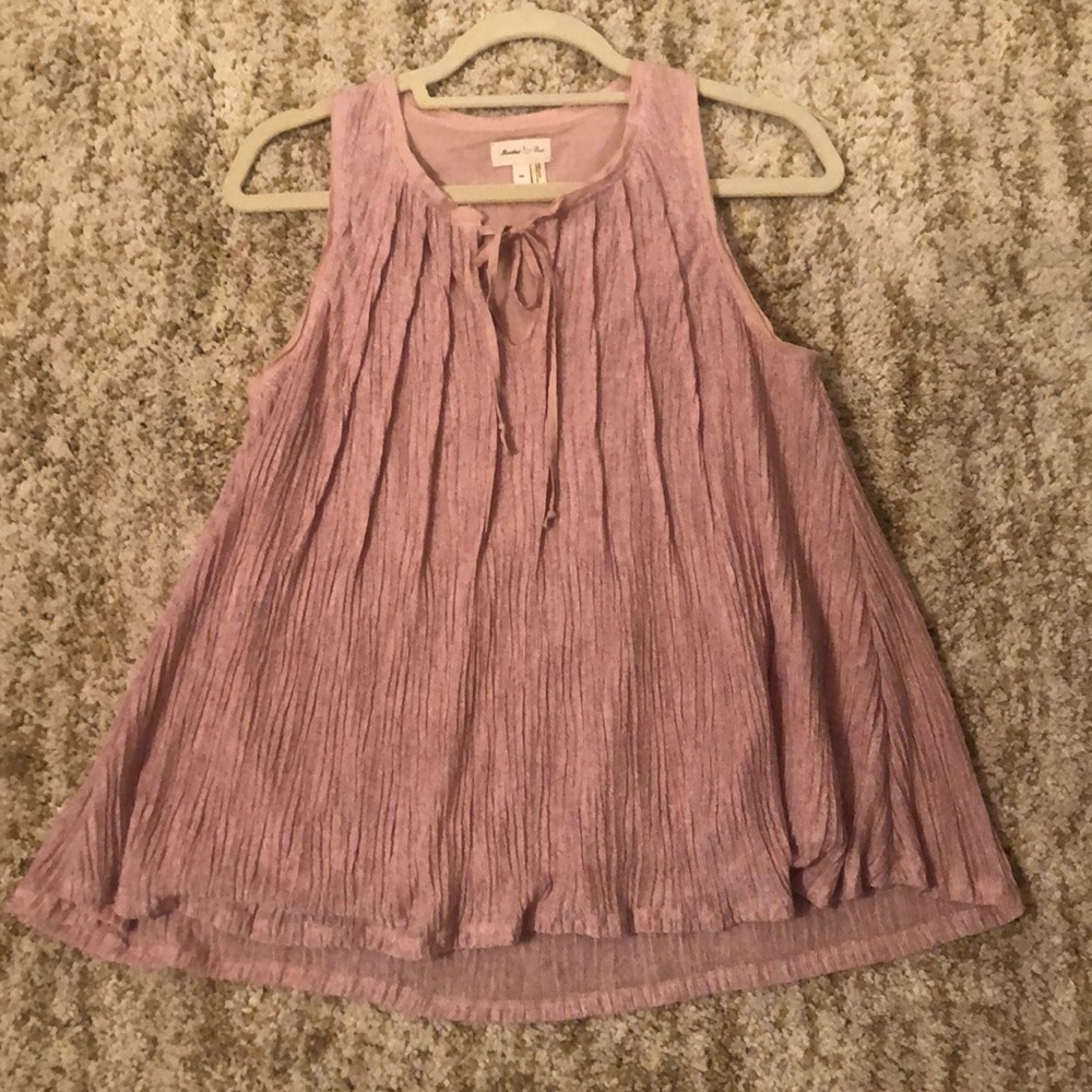 ANTHROPOLOGIE pink pleated top